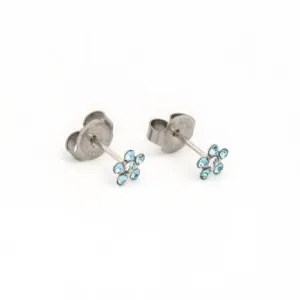 March Aquamarine & April Crystal Daisy Earrings