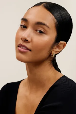 Mellrie Small Double Crystal Hoop Earring Gold