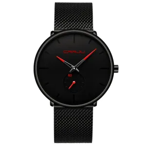 Men Slim Mesh Steel Waterproof Sport Watch