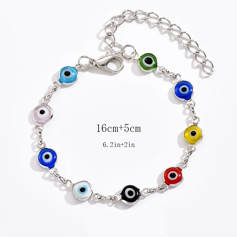 Men's Glass Eyes Protection Amulet Evil Eye Bracelet