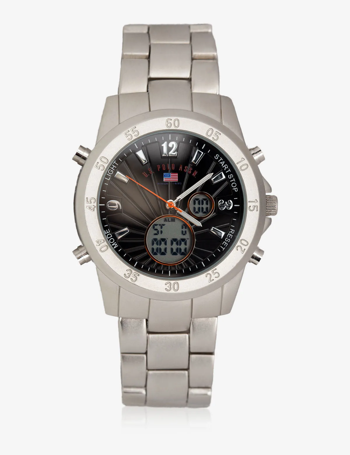 MEN'S SILVER LARGE FACED WATCH