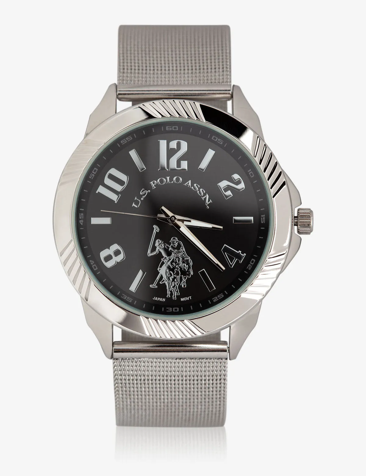 MEN'S SILVER WATCH WITH TEXTURED BAND