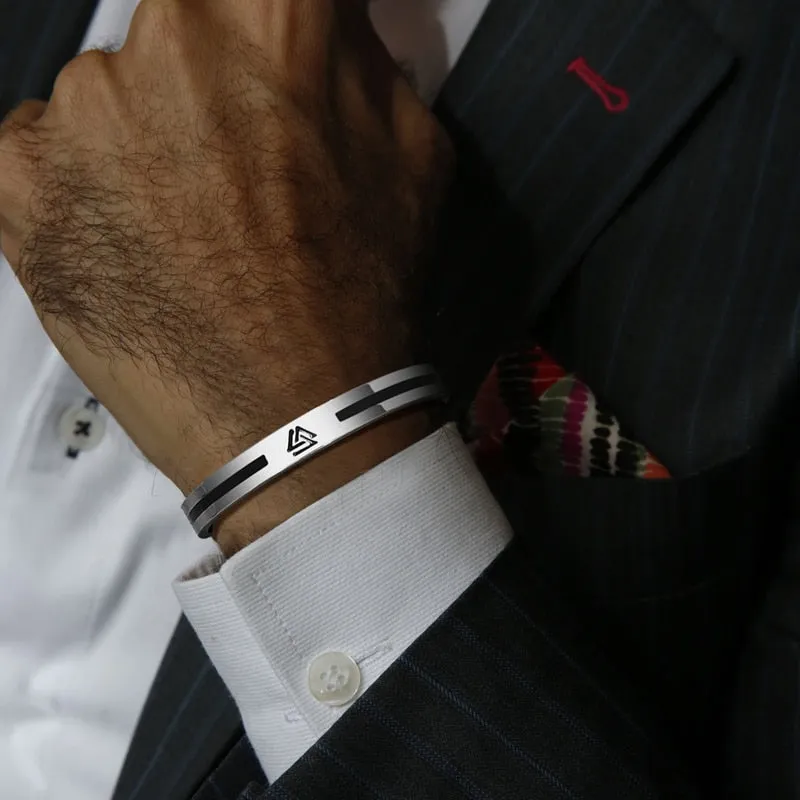 Men’s Stainless-Steel Cuff Minimalist Bangle Bracelet