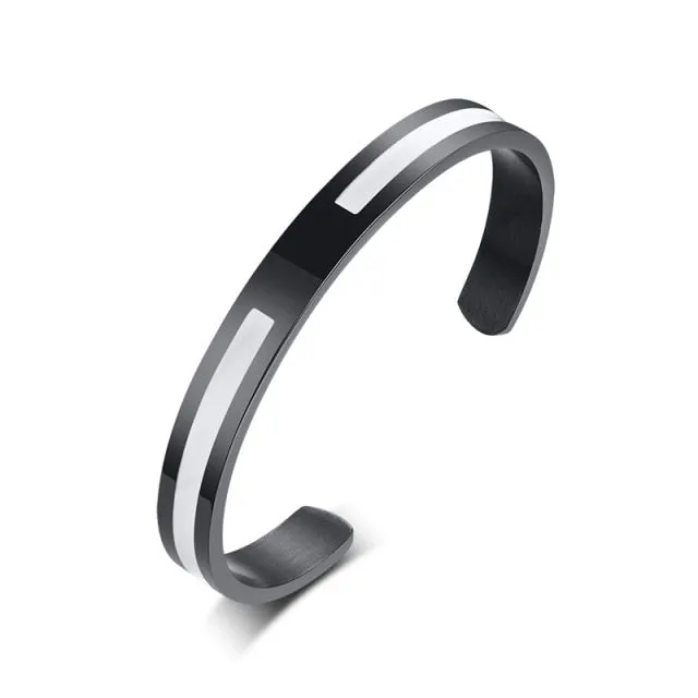 Men’s Stainless-Steel Cuff Minimalist Bangle Bracelet