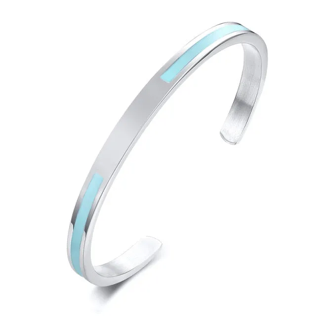 Men’s Stainless-Steel Cuff Minimalist Bangle Bracelet