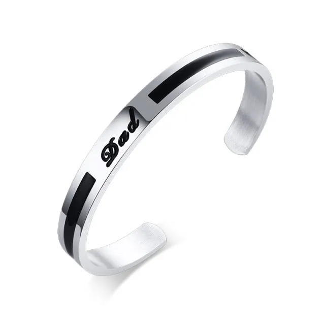 Men’s Stainless-Steel Cuff Minimalist Bangle Bracelet