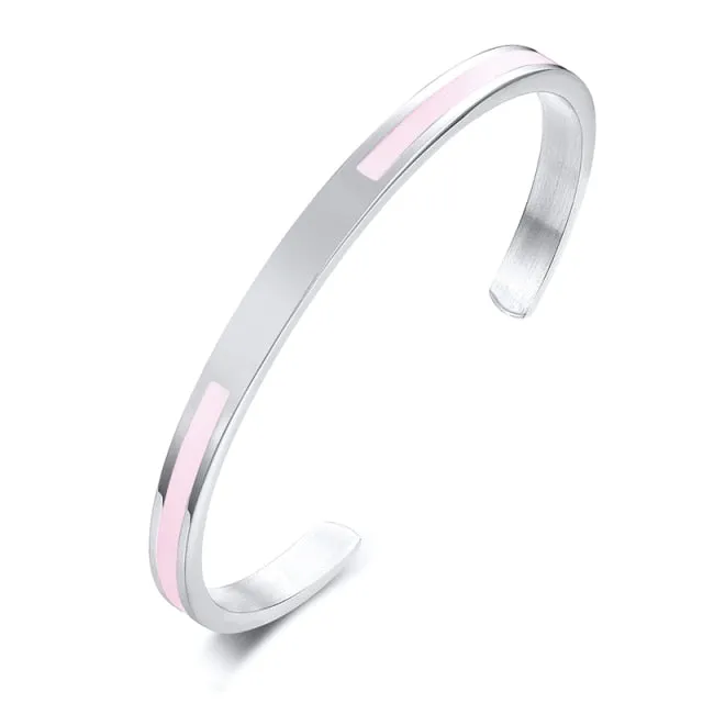 Men’s Stainless-Steel Cuff Minimalist Bangle Bracelet