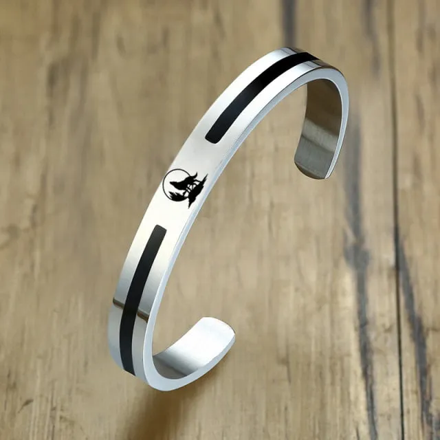 Men’s Stainless-Steel Cuff Minimalist Bangle Bracelet