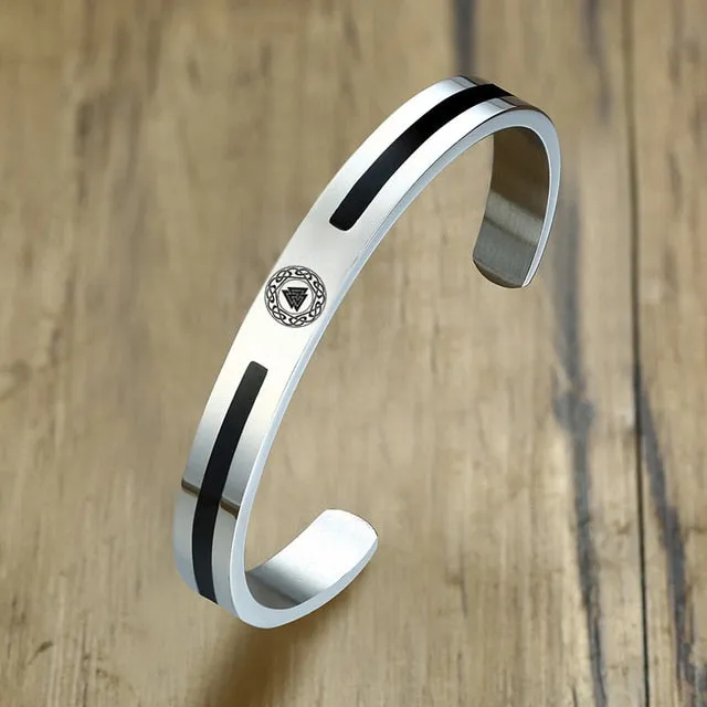 Men’s Stainless-Steel Cuff Minimalist Bangle Bracelet