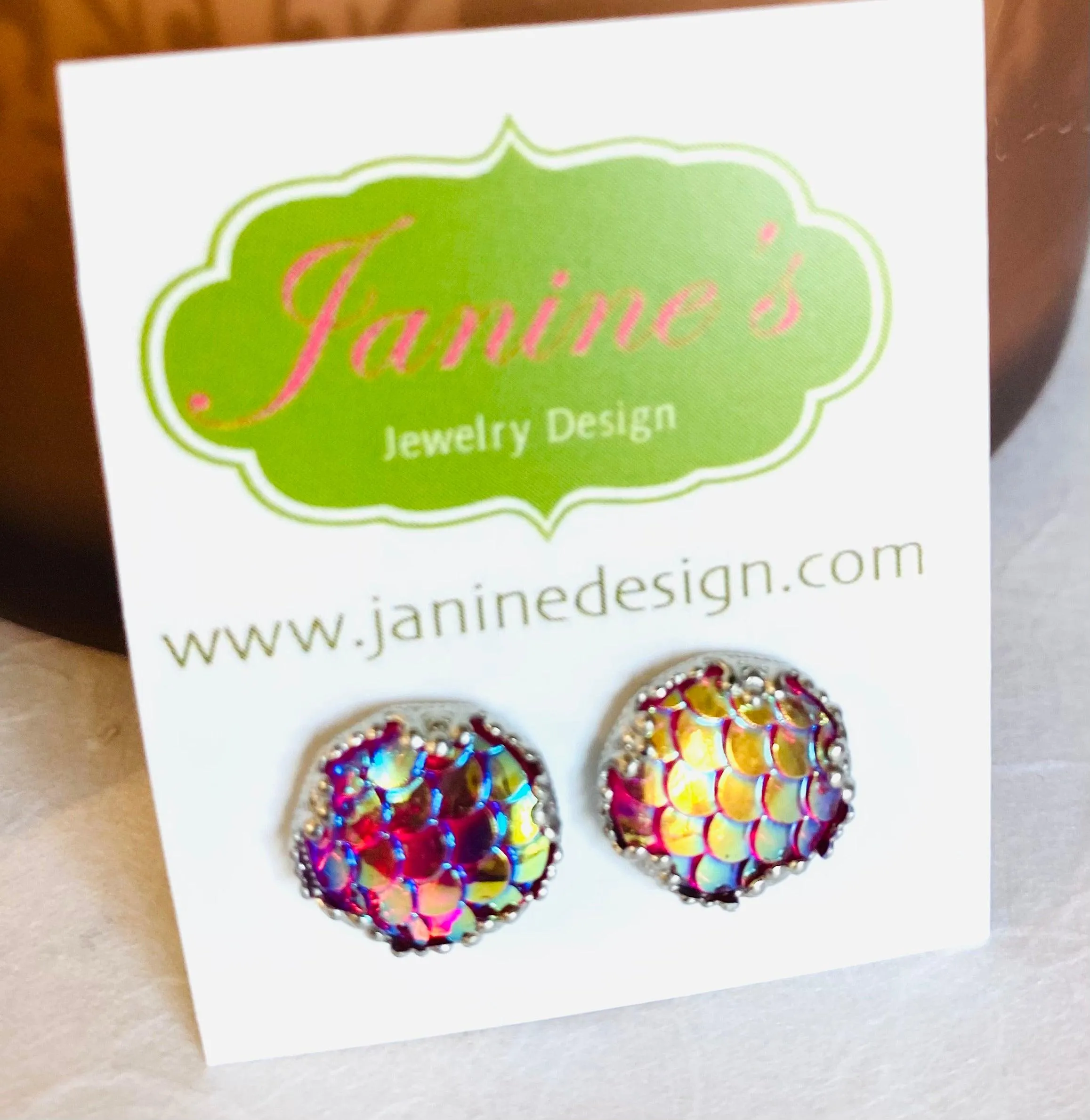 Mermaid Studs/Scale Resin Earrings/Mermaid Earrings