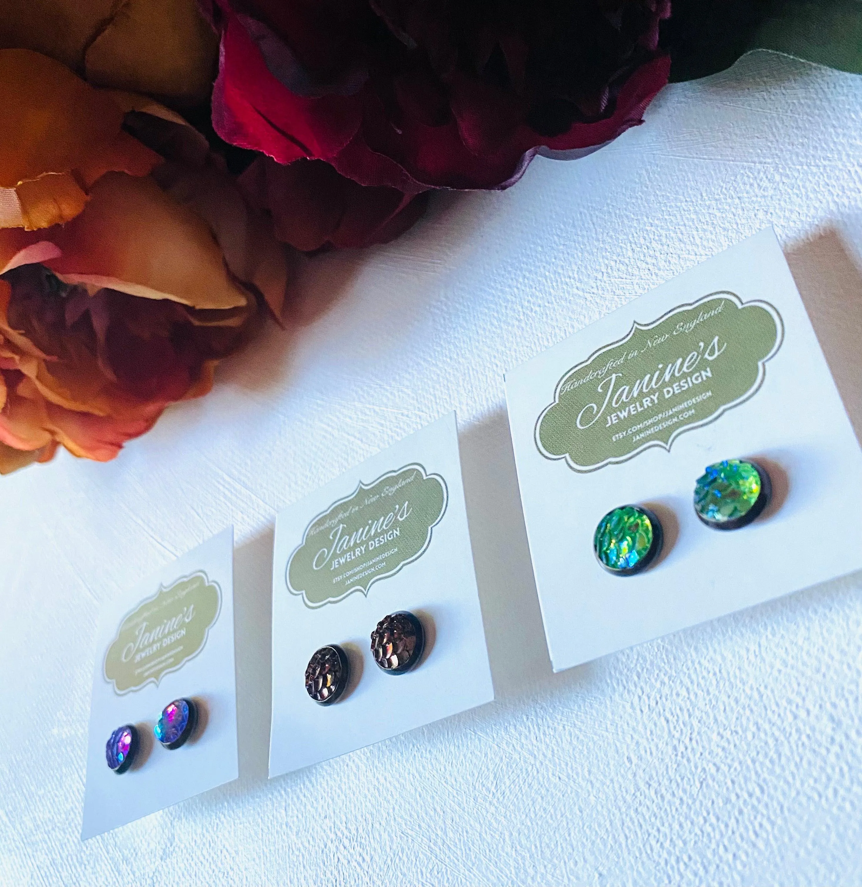 Mermaid Studs/Scale Resin Earrings/Mermaid Earrings