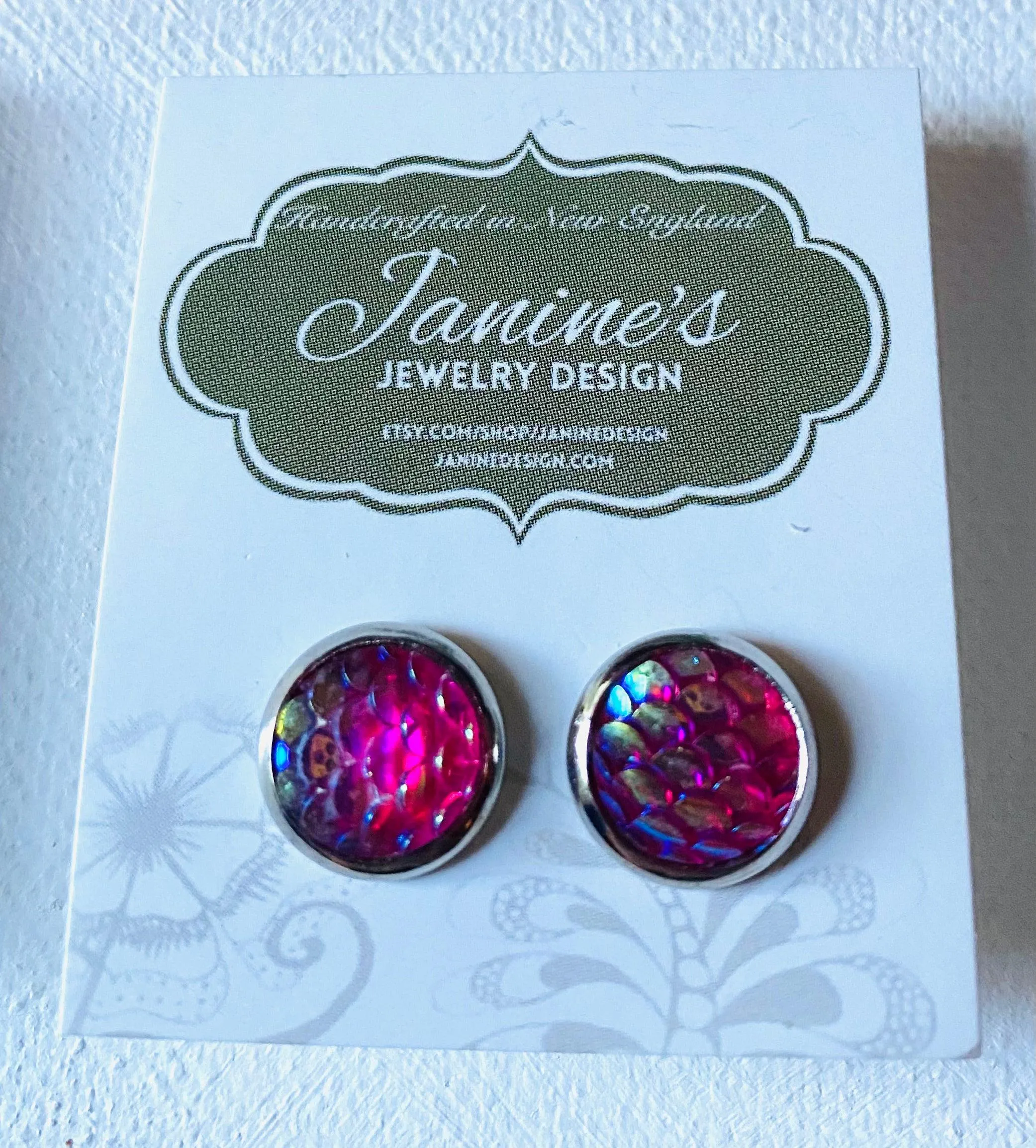 Mermaid Studs/Scale Resin Earrings/Mermaid Earrings