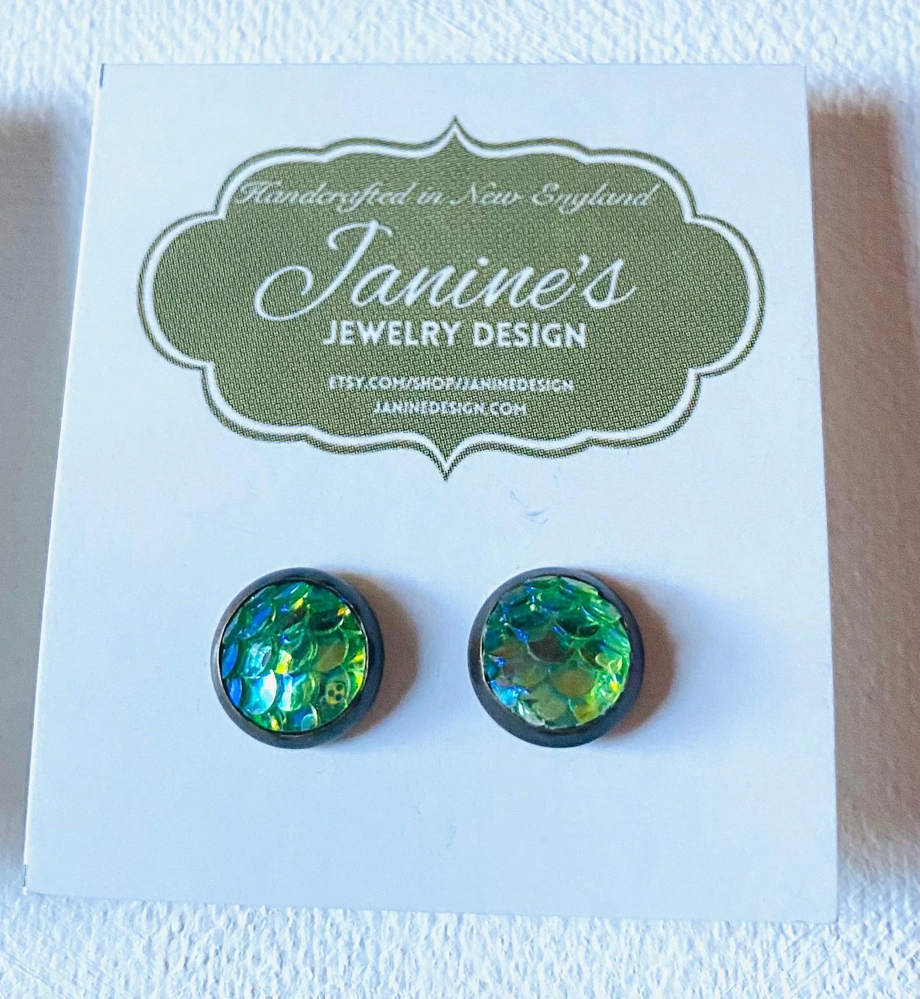 Mermaid Studs/Scale Resin Earrings/Mermaid Earrings