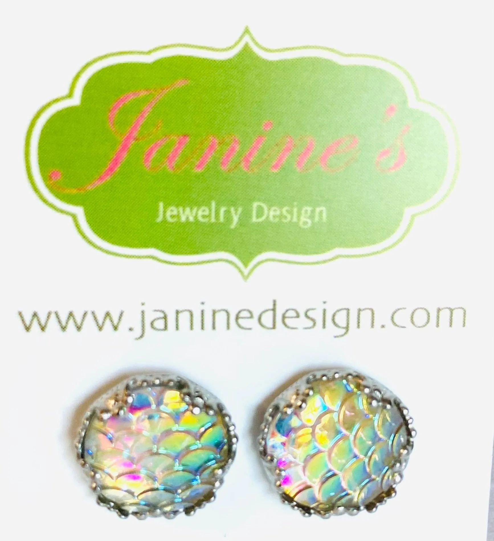 Mermaid Studs/Scale Resin Earrings/Mermaid Earrings