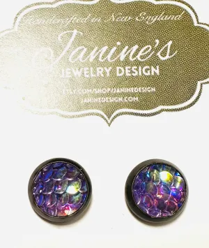 Mermaid Studs/Scale Resin Earrings/Mermaid Earrings