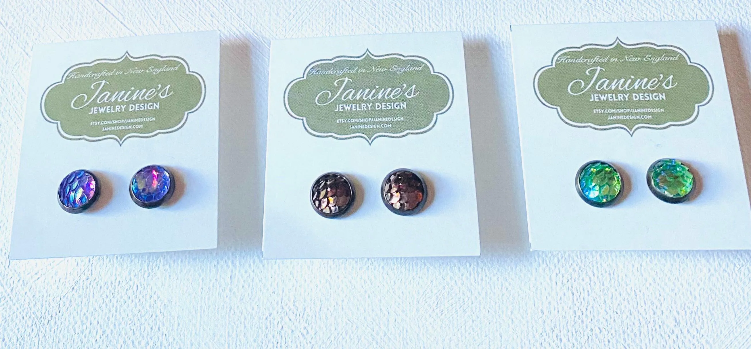 Mermaid Studs/Scale Resin Earrings/Mermaid Earrings