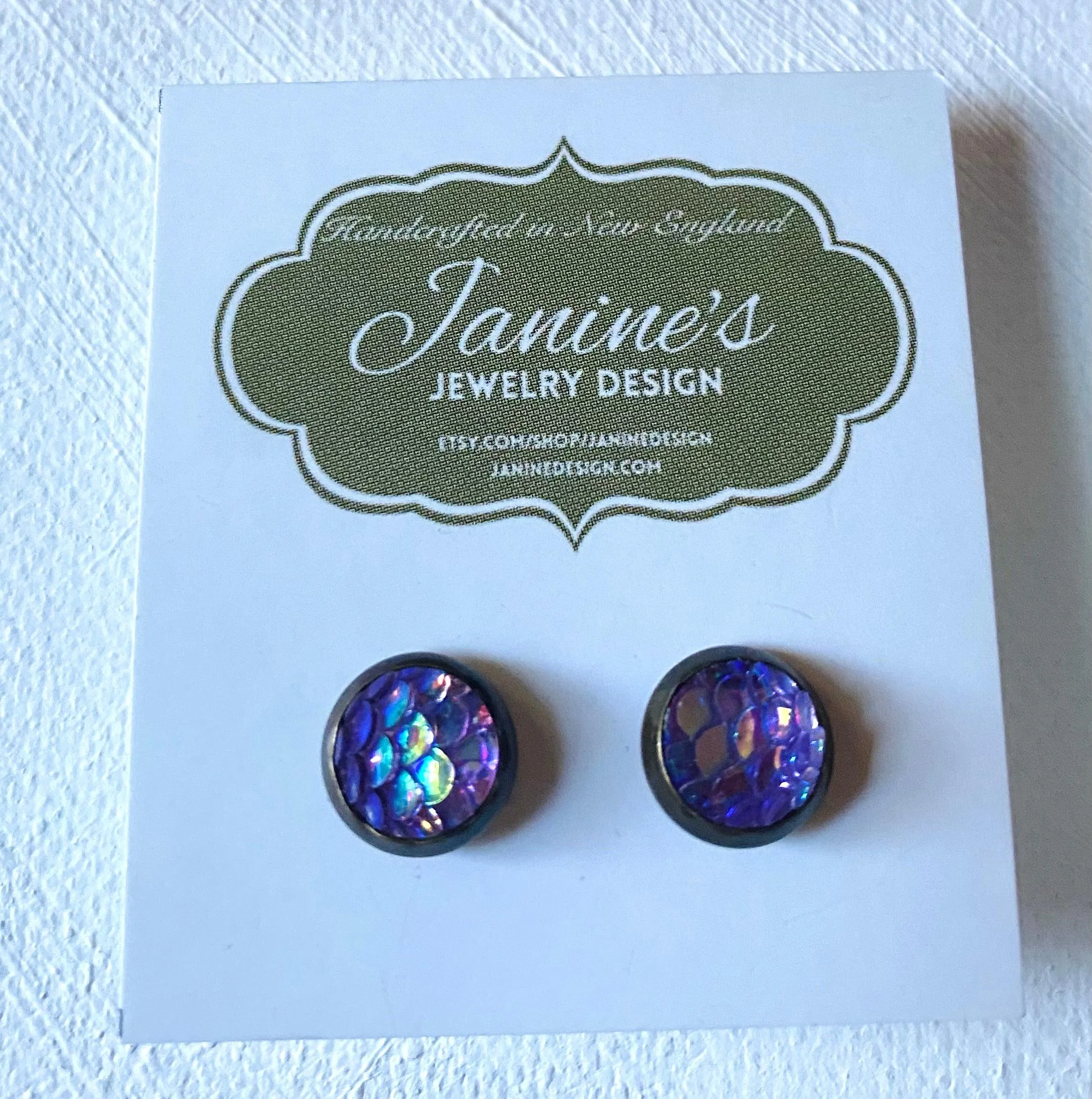 Mermaid Studs/Scale Resin Earrings/Mermaid Earrings