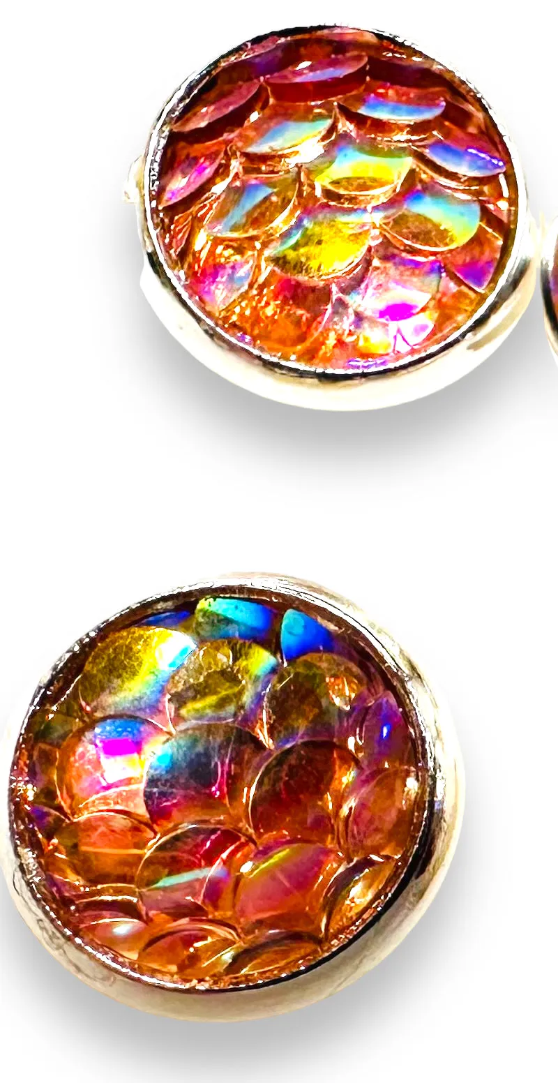 Mermaid Studs/Scale Resin Earrings/Mermaid Earrings