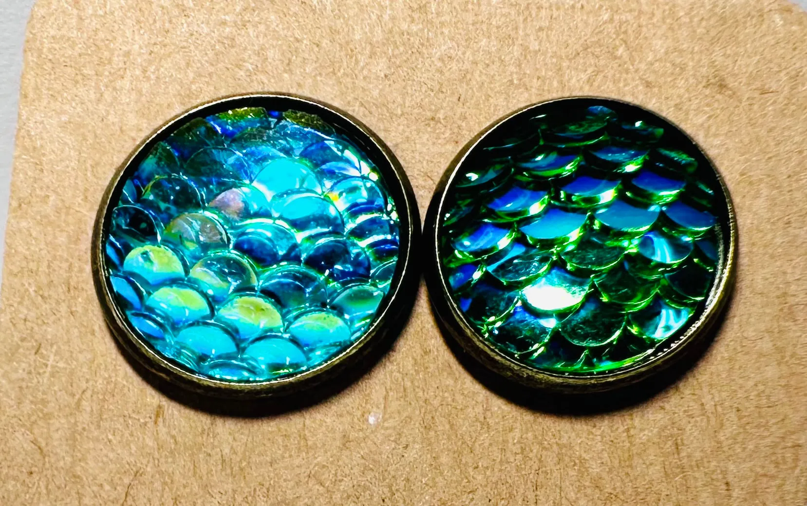 Mermaid Studs/Scale Resin Earrings/Mermaid Earrings