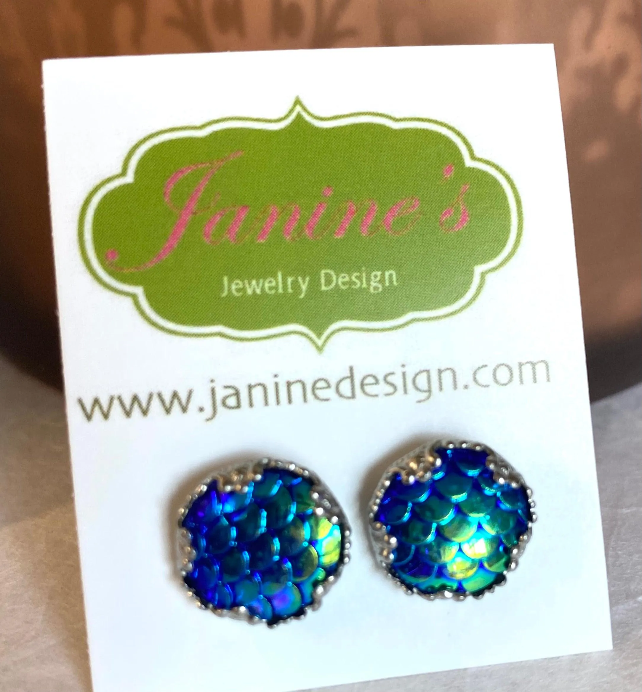 Mermaid Studs/Scale Resin Earrings/Mermaid Earrings