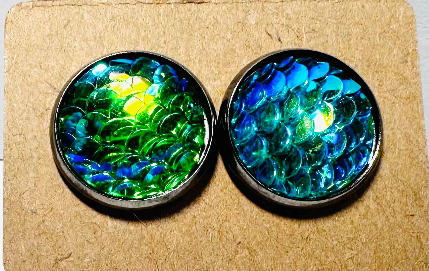 Mermaid Studs/Scale Resin Earrings/Mermaid Earrings