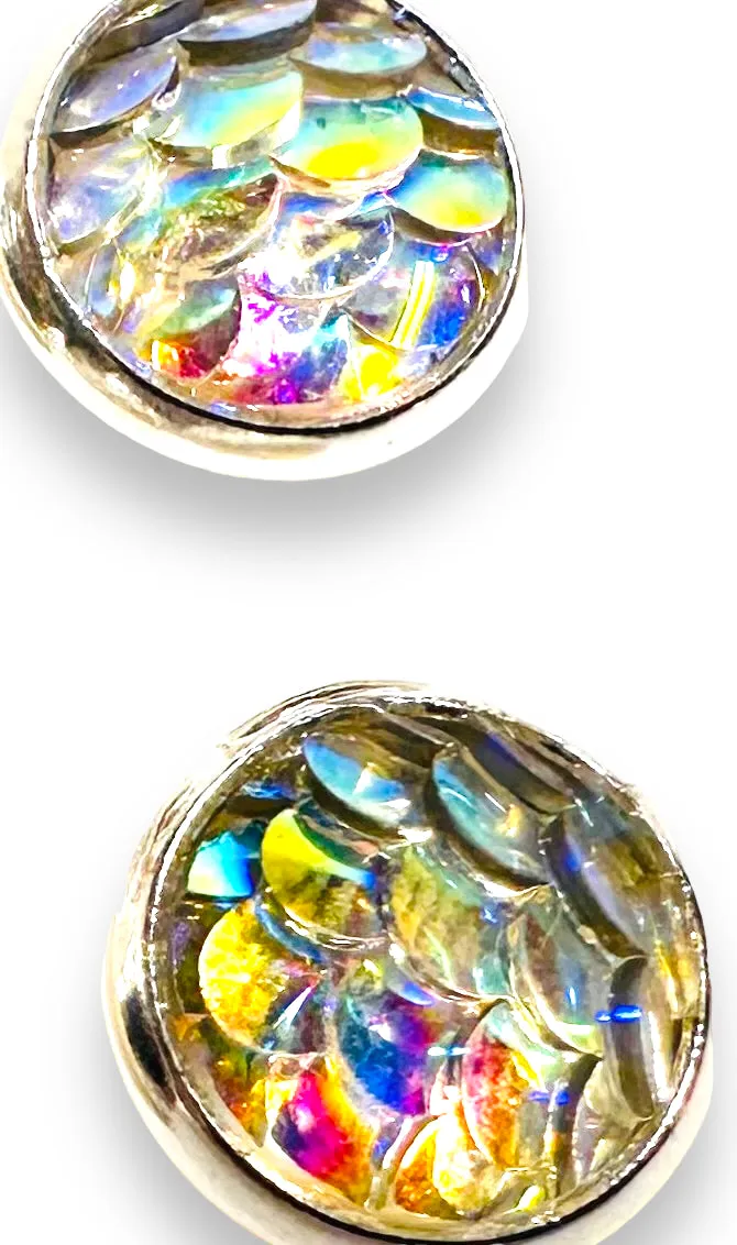 Mermaid Studs/Scale Resin Earrings/Mermaid Earrings