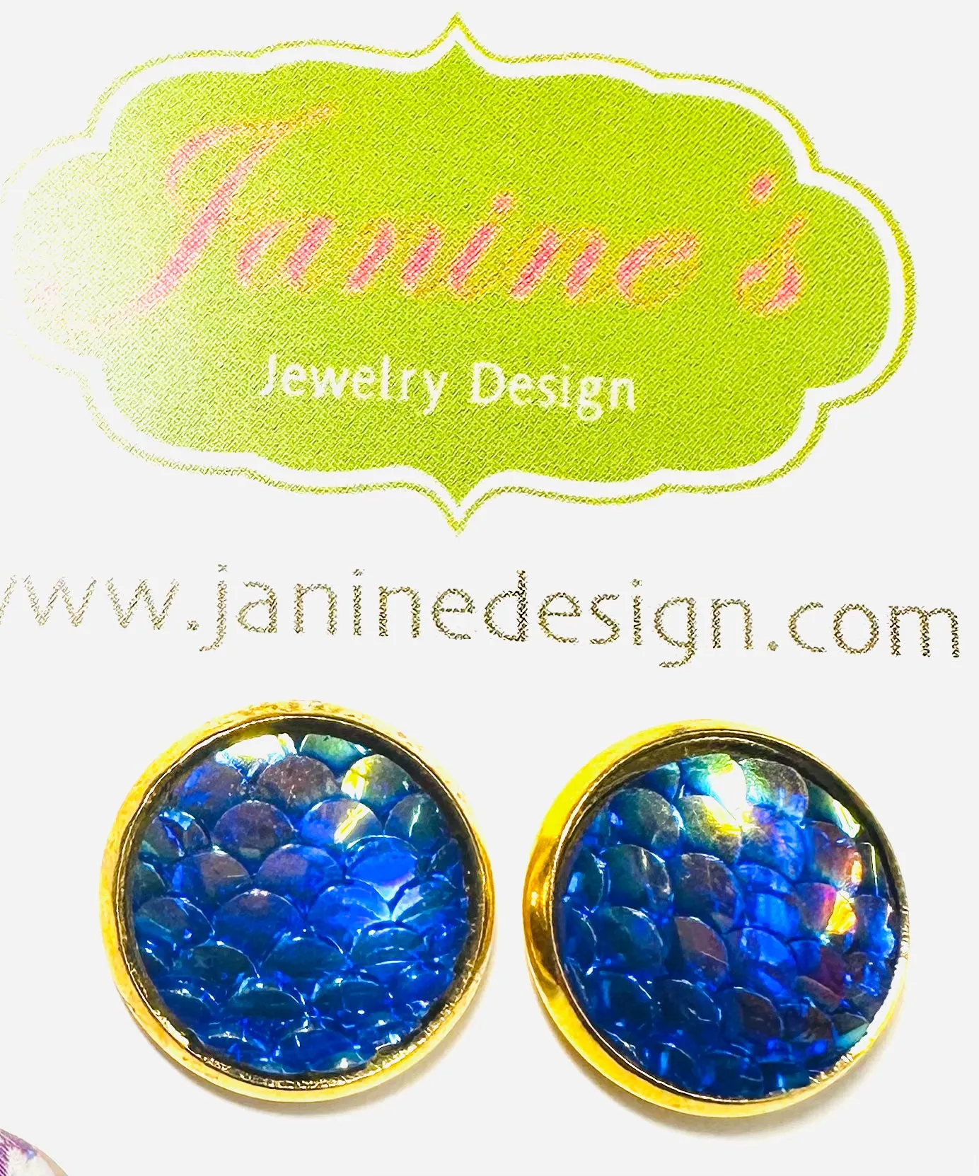Mermaid Studs/Scale Resin Earrings/Mermaid Earrings