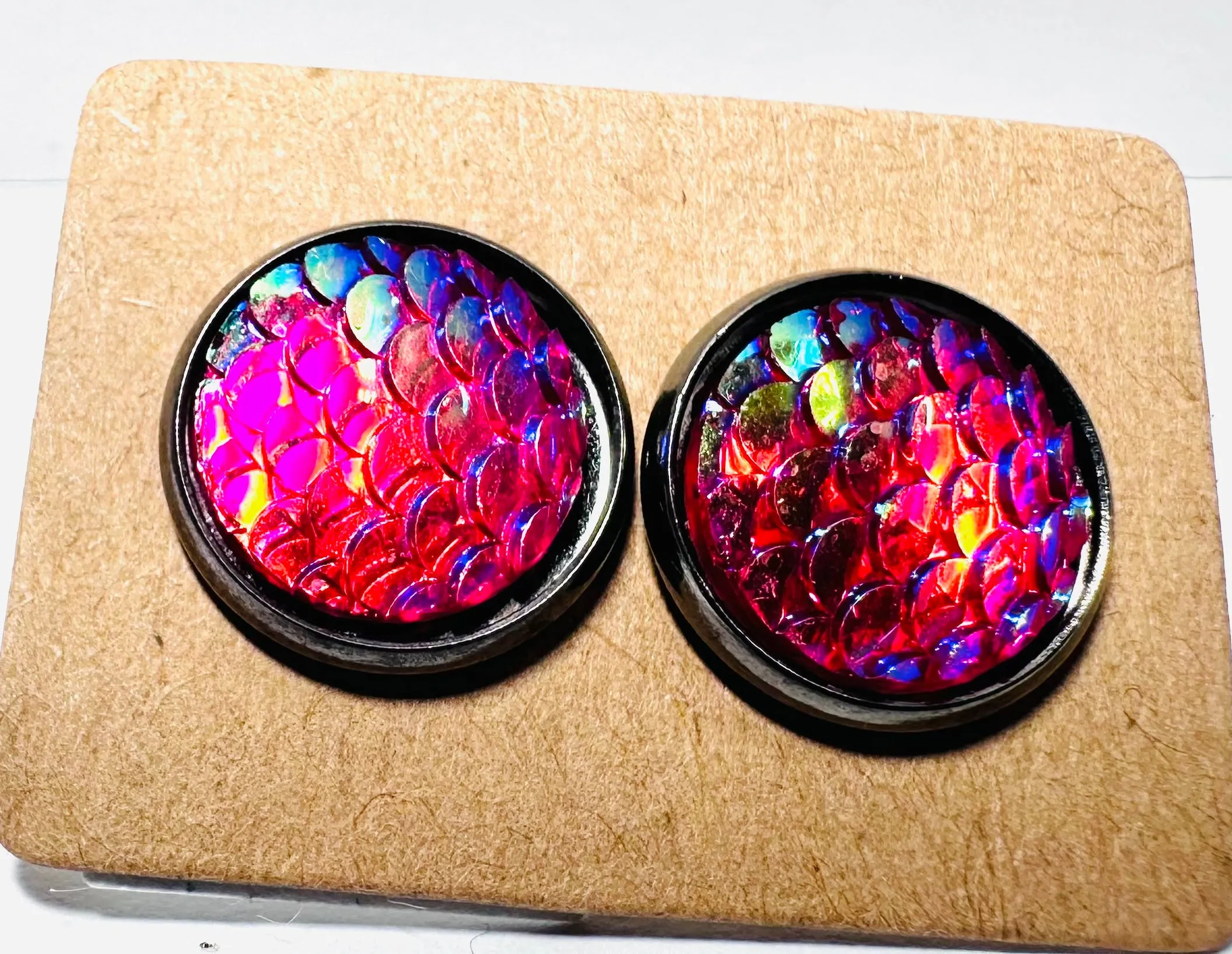 Mermaid Studs/Scale Resin Earrings/Mermaid Earrings