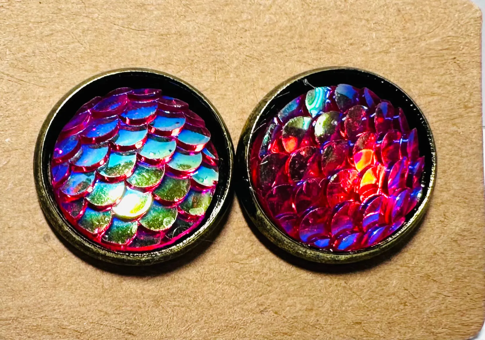 Mermaid Studs/Scale Resin Earrings/Mermaid Earrings