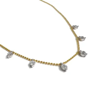 Mini Bead Chain with Diamond Dangling