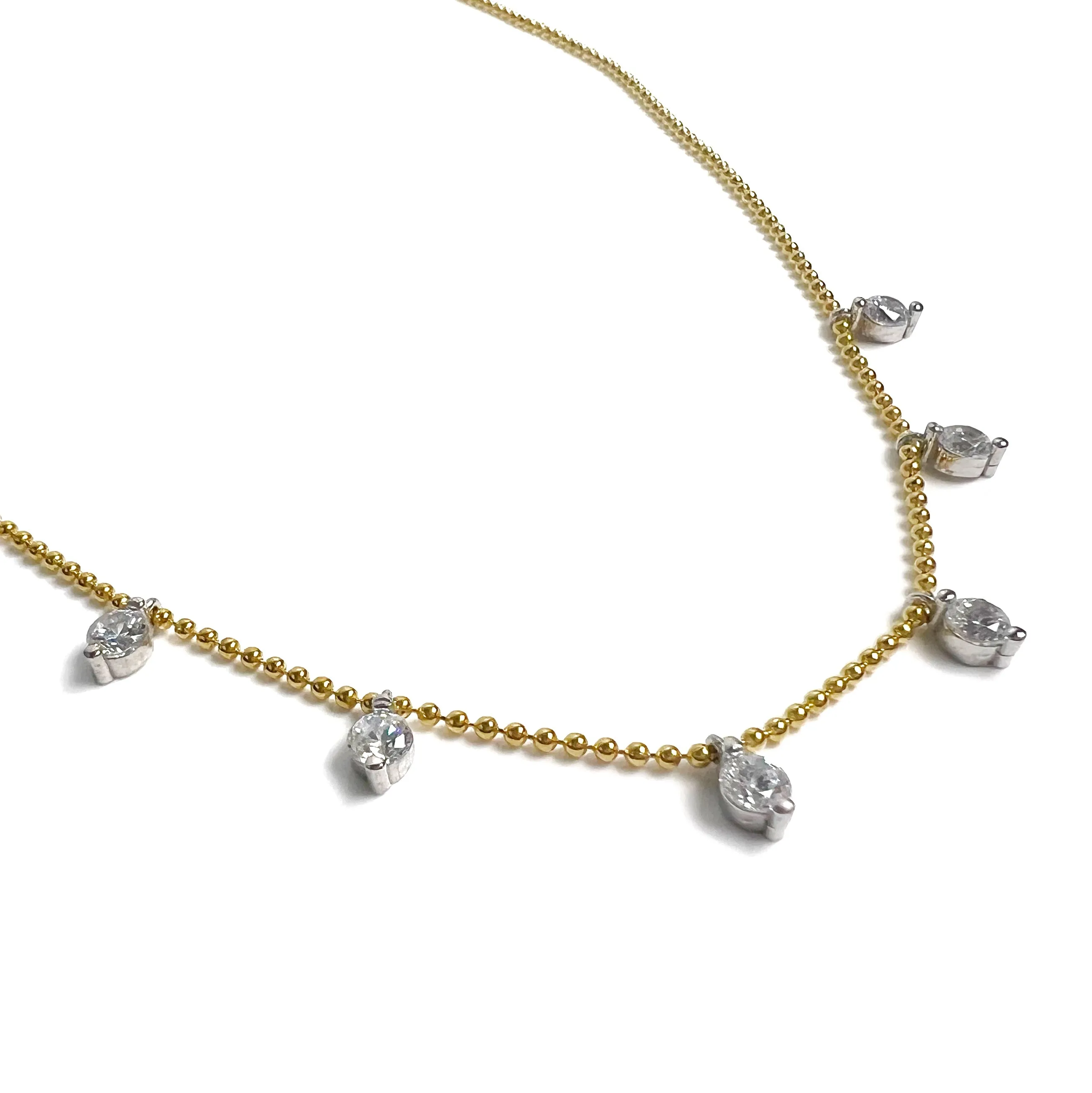 Mini Bead Chain with Diamond Dangling