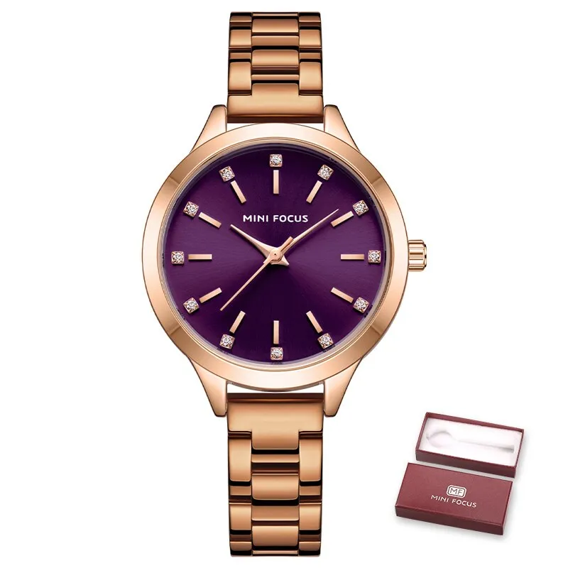 MINI FOCUS  Luxury Brand Women Watch Fashion Casual Ladies  Quartz Watches Waterproof Woman Stainless Steel Dress Wristwatches