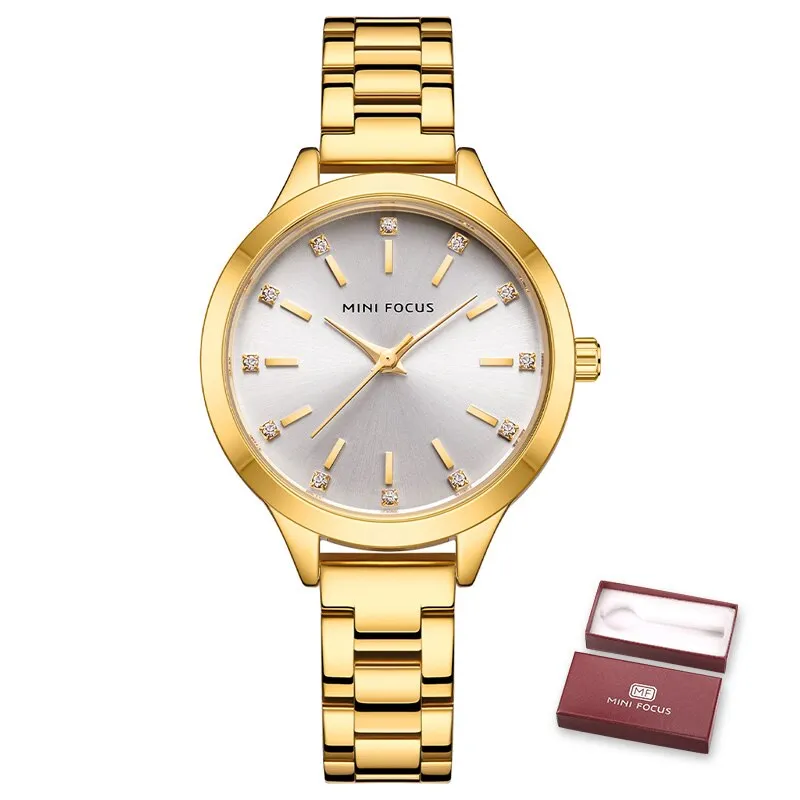 MINI FOCUS  Luxury Brand Women Watch Fashion Casual Ladies  Quartz Watches Waterproof Woman Stainless Steel Dress Wristwatches
