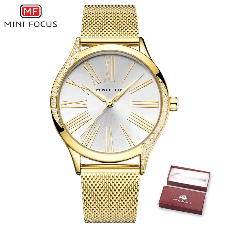 MINI FOCUS Women Watches Luxury Brand Quartz Watch Womens Fashion Casual Dress Simple Watch Waterproof Ladies Clock Reloj Mujer