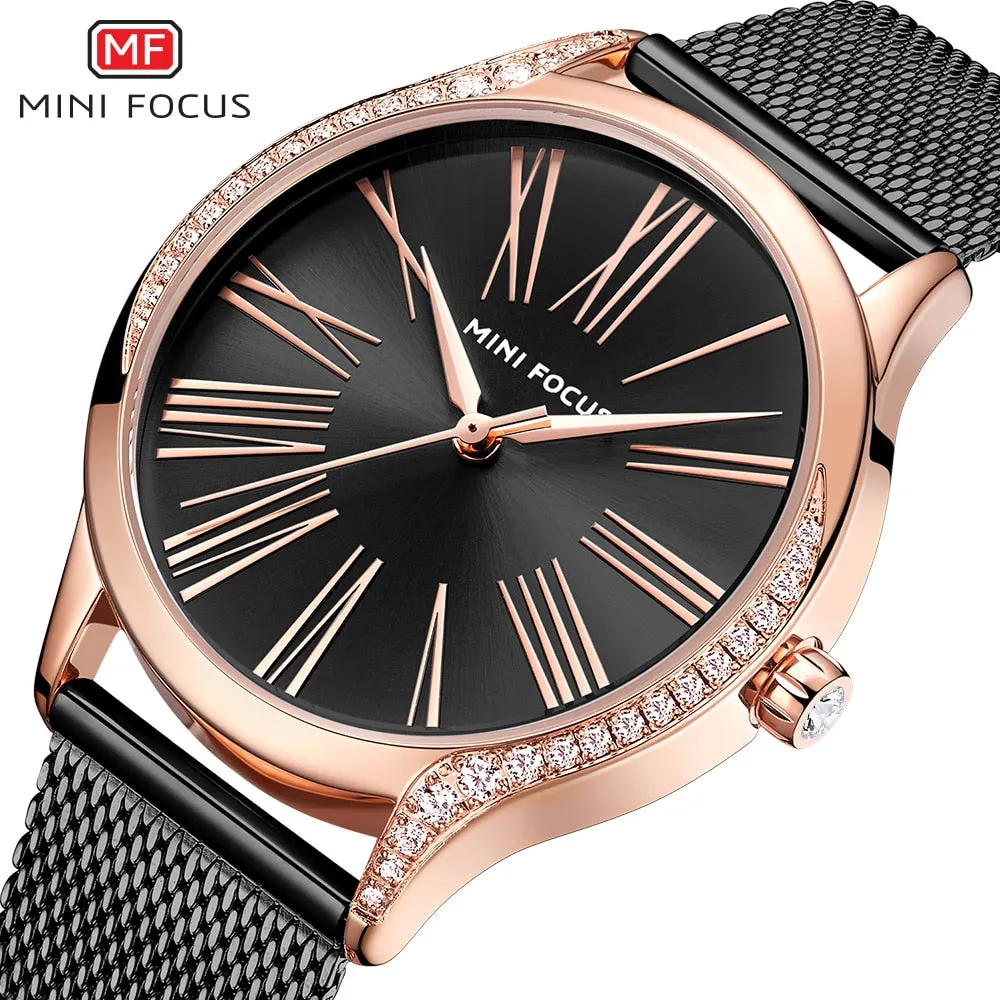 MINI FOCUS Women Watches Luxury Brand Quartz Watch Womens Fashion Casual Dress Simple Watch Waterproof Ladies Clock Reloj Mujer