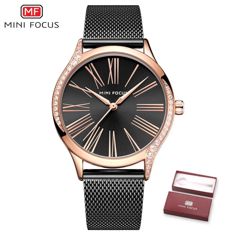 MINI FOCUS Women Watches Luxury Brand Quartz Watch Womens Fashion Casual Dress Simple Watch Waterproof Ladies Clock Reloj Mujer