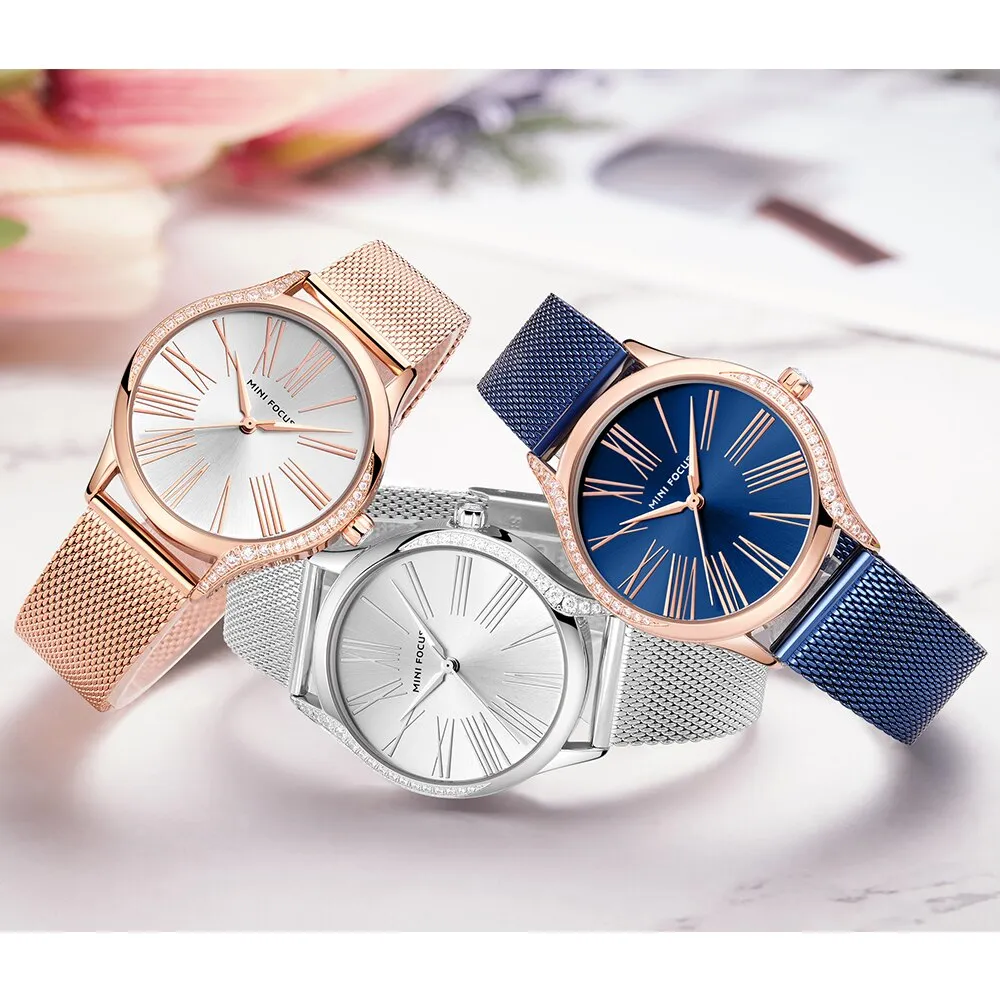 MINI FOCUS Women Watches Luxury Brand Quartz Watch Womens Fashion Casual Dress Simple Watch Waterproof Ladies Clock Reloj Mujer