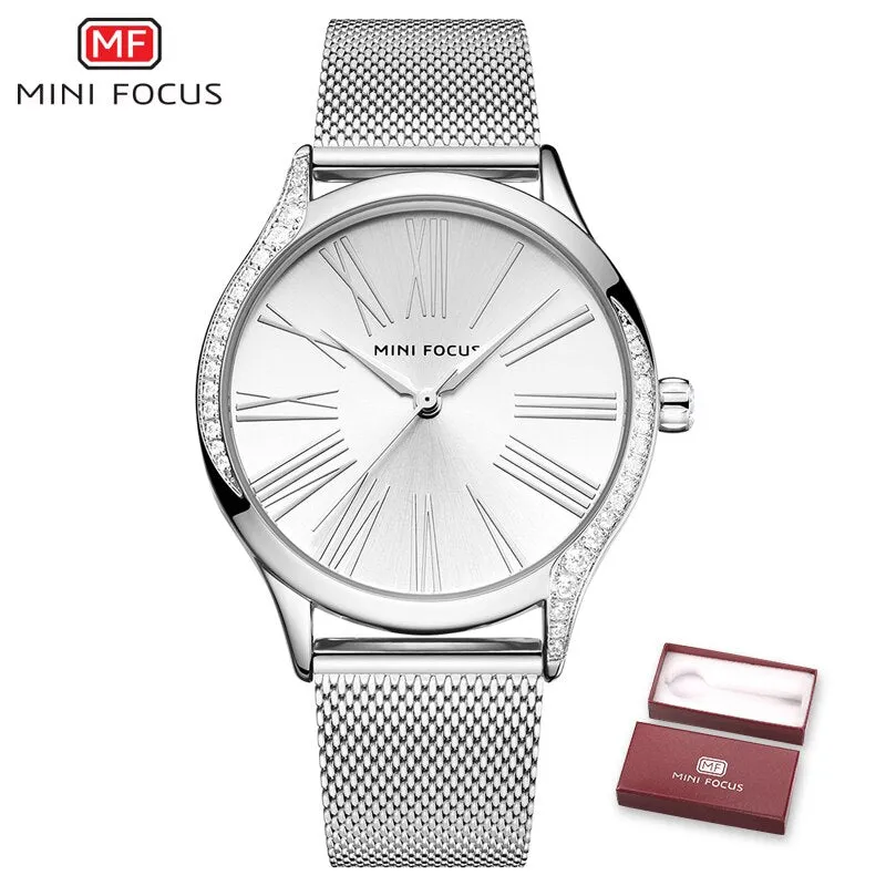 MINI FOCUS Women Watches Luxury Brand Quartz Watch Womens Fashion Casual Dress Simple Watch Waterproof Ladies Clock Reloj Mujer