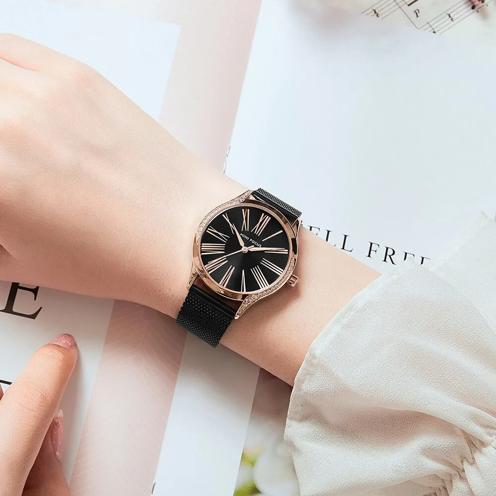 MINI FOCUS Women Watches Luxury Brand Quartz Watch Womens Fashion Casual Dress Simple Watch Waterproof Ladies Clock Reloj Mujer