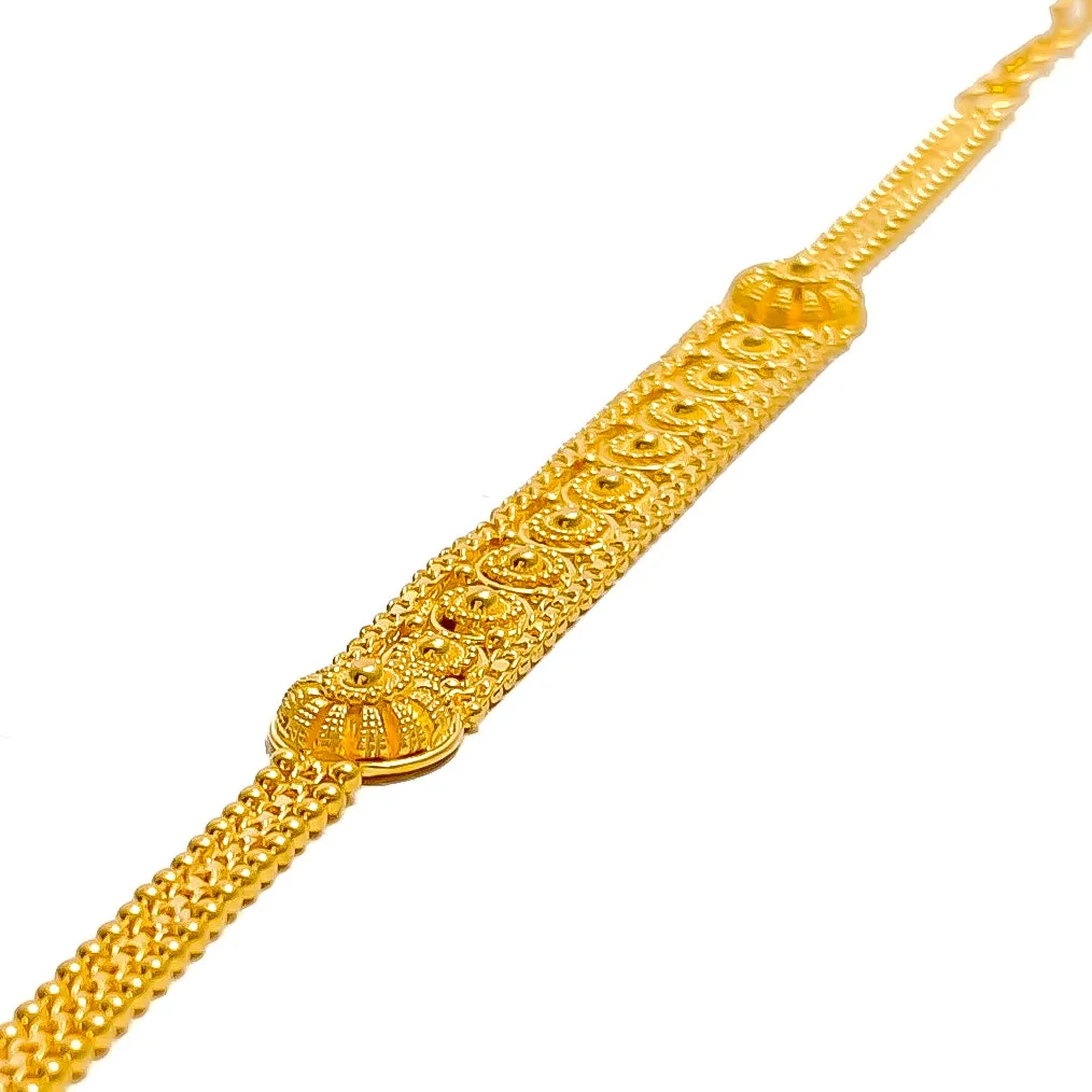 Minimalist Everlasting 22k Gold Graceful Bracelet