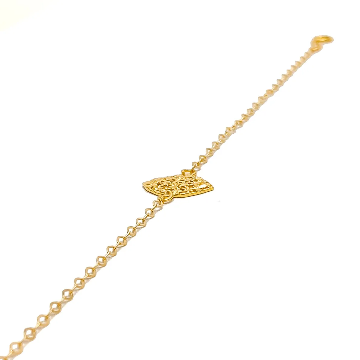 Minimalist Meshed Marquise 21k Gold Bracelet W / Matching Ring