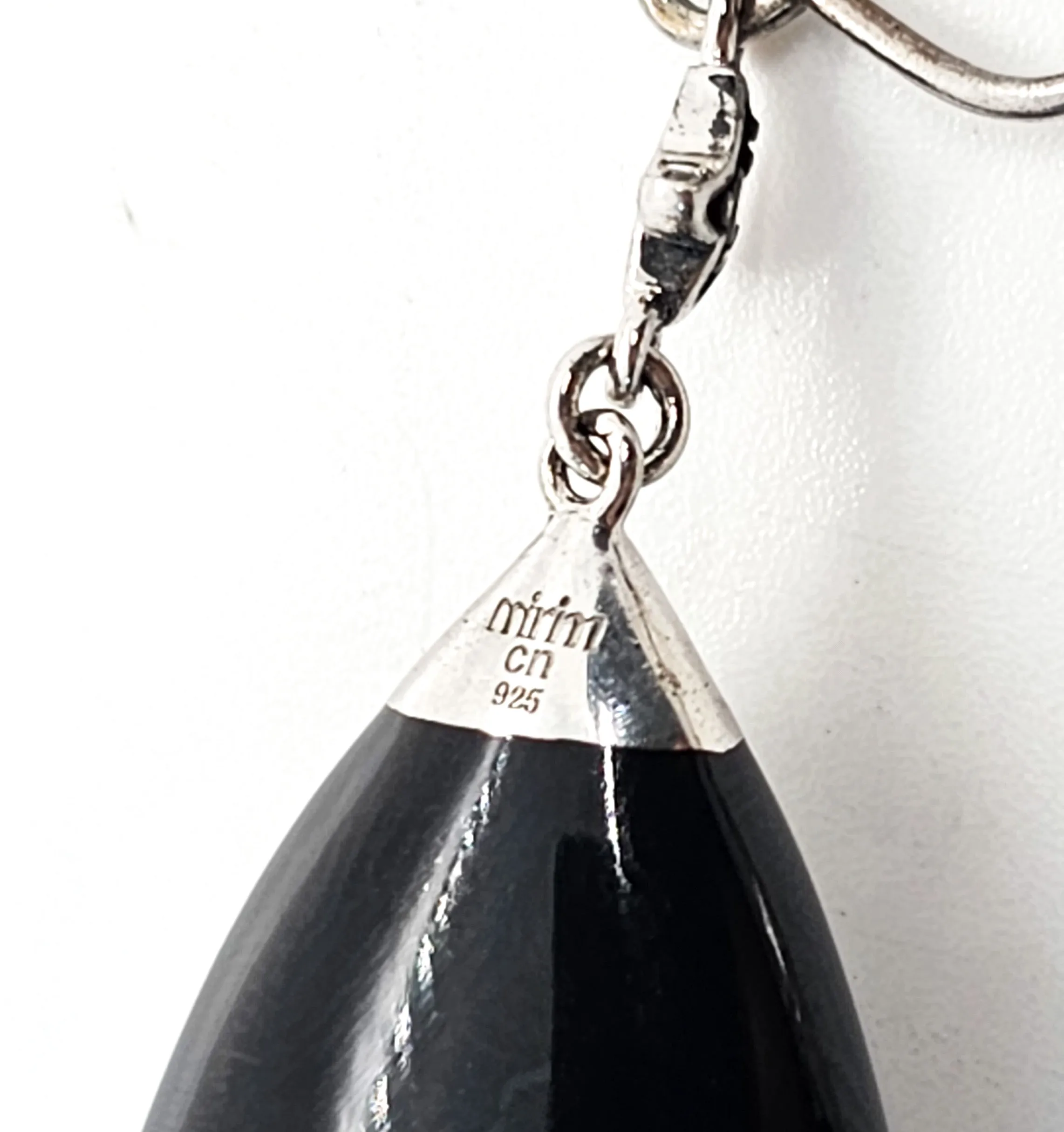 Miriam Salat Black resin and crystal starburst sterling silver drop earrings