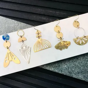 Mixed Metal and Resin Earrings - medium