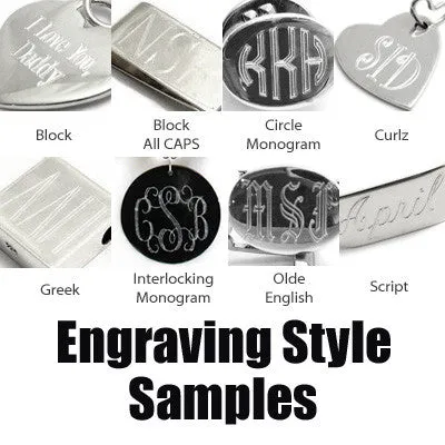 Modern Sterling Silver 7" Bangle Bracelet with Square Engravable Plate.