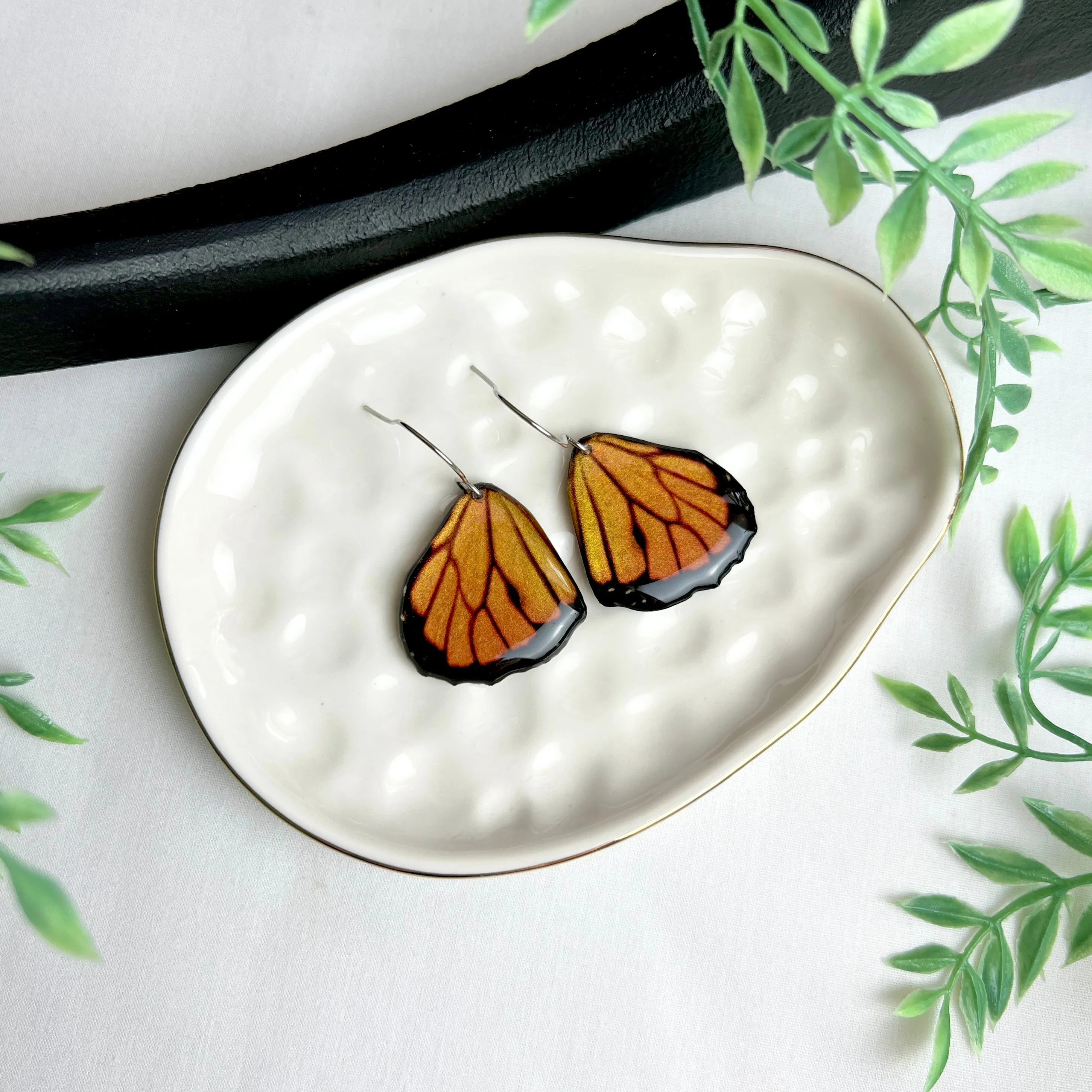 Monarch Butterfly Wing Earrings Bottom Wings