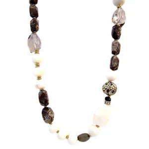 MULTI COLOR BROWN AND NATURAL NECKLACES  #SN30334_NAT-BRW (BC7/B19/COMPUTER)