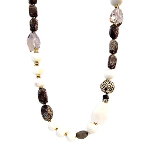 MULTI COLOR BROWN AND NATURAL NECKLACES  #SN30334_NAT-BRW (BC7/B19/COMPUTER)