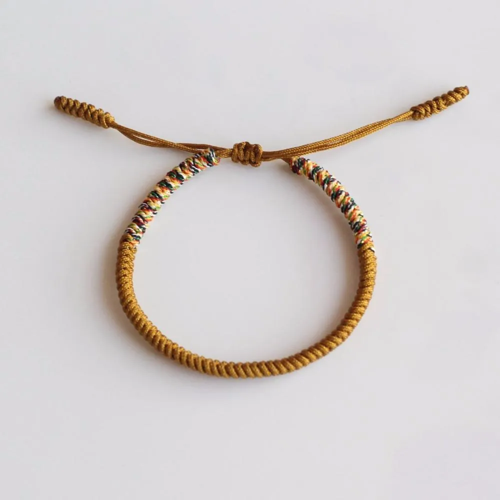 Multi Color Tibetan Buddhist Handmade Knots Lucky Rope Bracelet