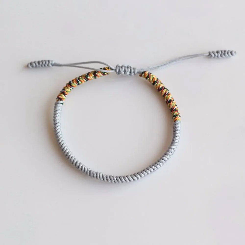 Multi Color Tibetan Buddhist Handmade Knots Lucky Rope Bracelet
