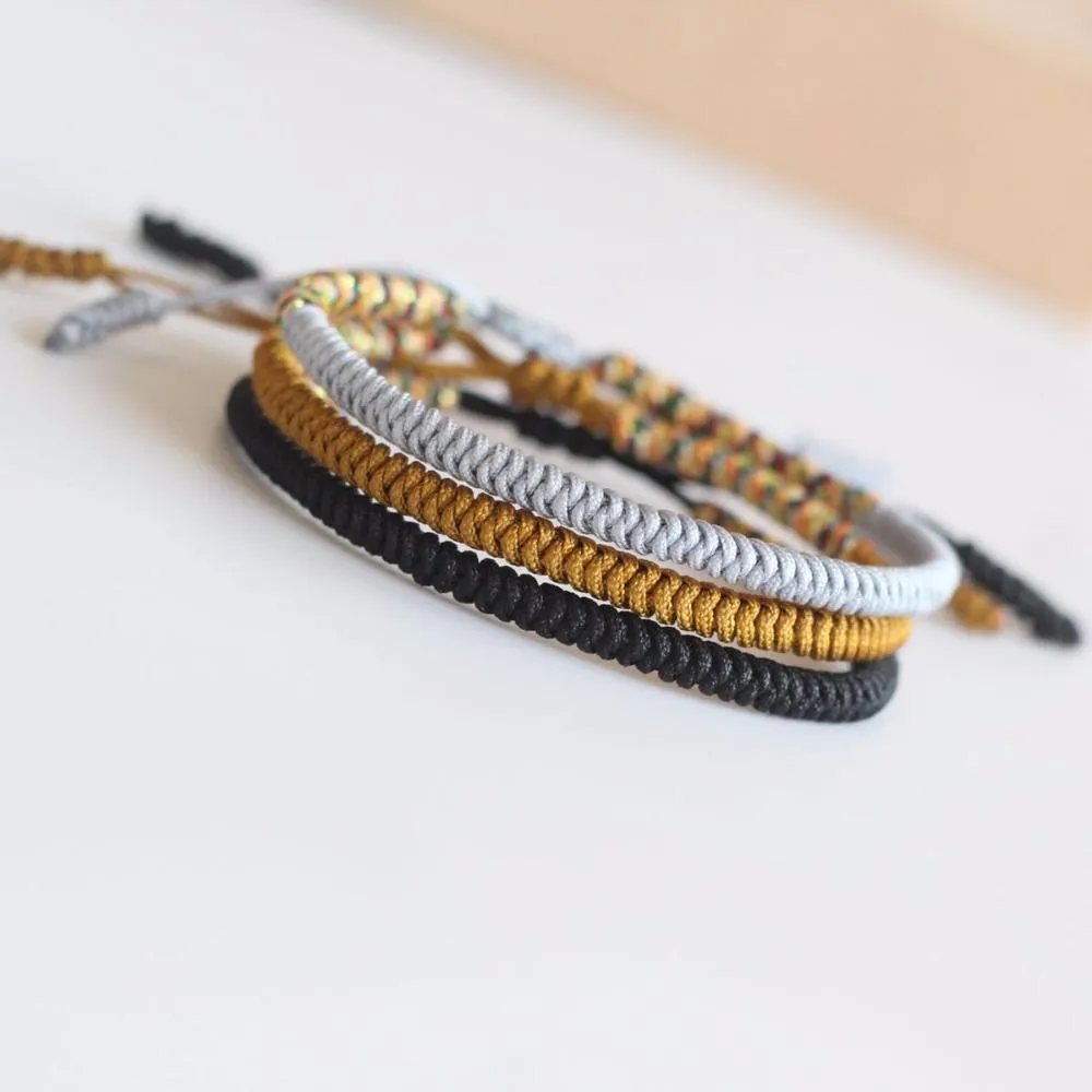 Multi Color Tibetan Buddhist Handmade Knots Lucky Rope Bracelet